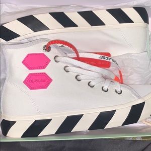 Off-White vulcanised hi top sneakers